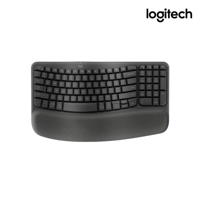 Logitech Wave Keys Wireless Ergonomic Keyboard with Cushioned Palm Rest