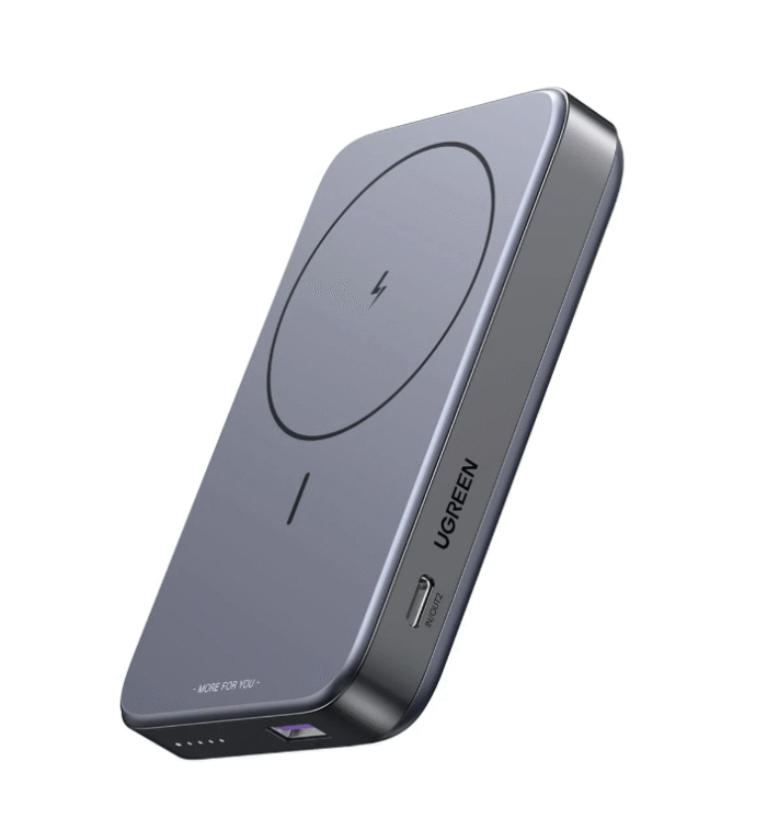 UGREEN 10000mAh 22.5W Kickstand Magnetic Wireless Power Bank Gray – PB206 - Image 4