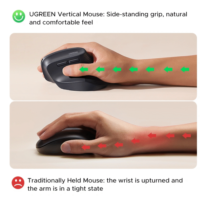 UGREEN 2.4GHz Wireless Vertical Mouse – M571 - Image 2