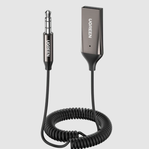 UGREEN 5.0 Bluetooth 3.5mm Aux Car Receiver with Mic - 70601