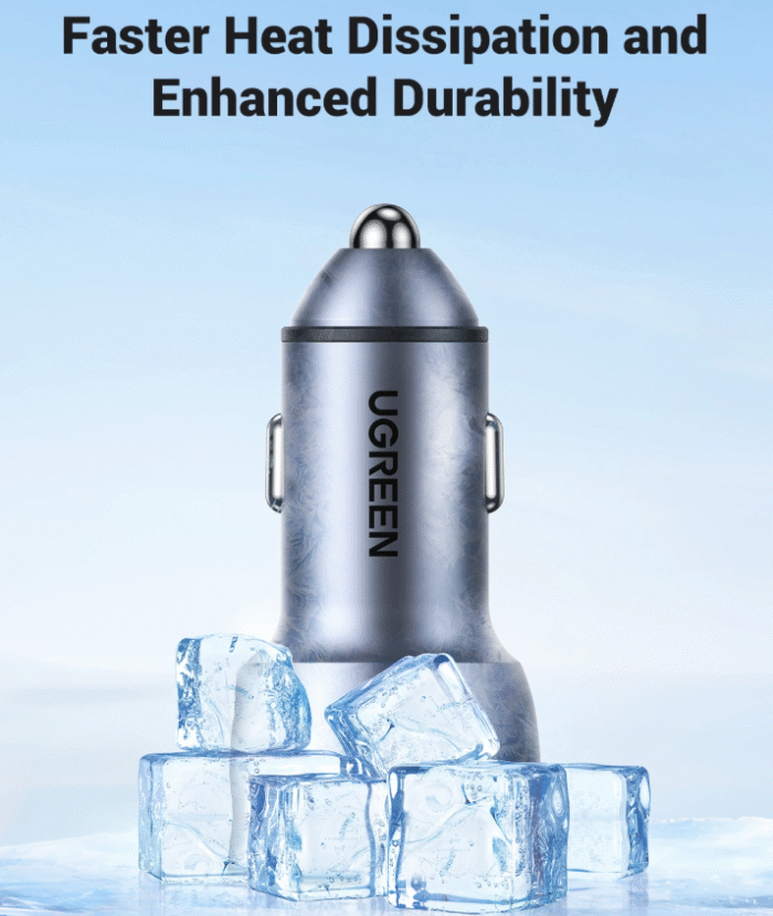 UGREEN 50W Dual Type-C Port PD Fast Car Charger – CD213 - 70594 - Image 4