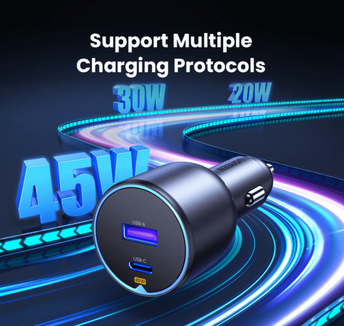 UGREEN 63W Type-C + USB Fast Car Charger – EC701 - 35023 - Image 6