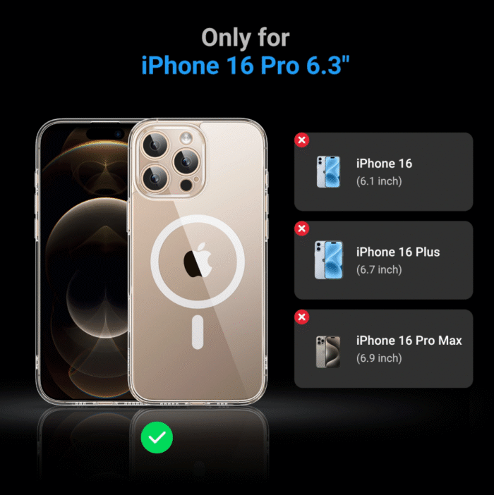 UGREEN iPhone 16 Pro Classy Clear Magnetic Protective Case Upgraded Version – CA111 - Image 4