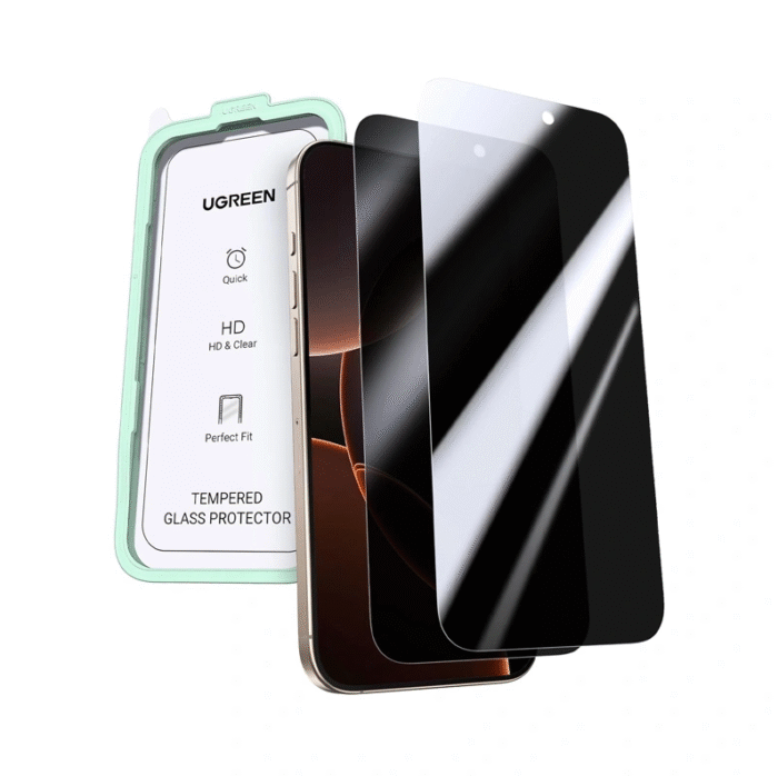 UGREEN iPhone 16 Pro Full Coverage Privacy Screen Protector with Installation Frame (1-Pack) – SP651