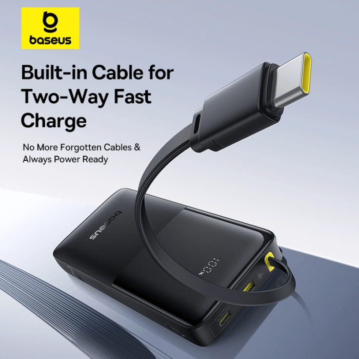 Baseus Bipow 2 10000mah 20W Digital Display Power Bank With Built-in Type C Cable - Image 8