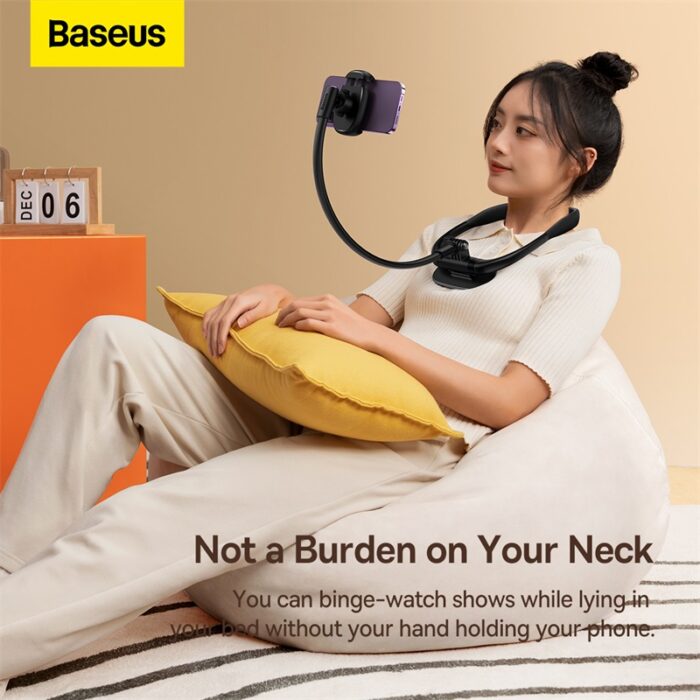 Baseus ComfortJoy Series Neck Phone Holder – Black - Image 4