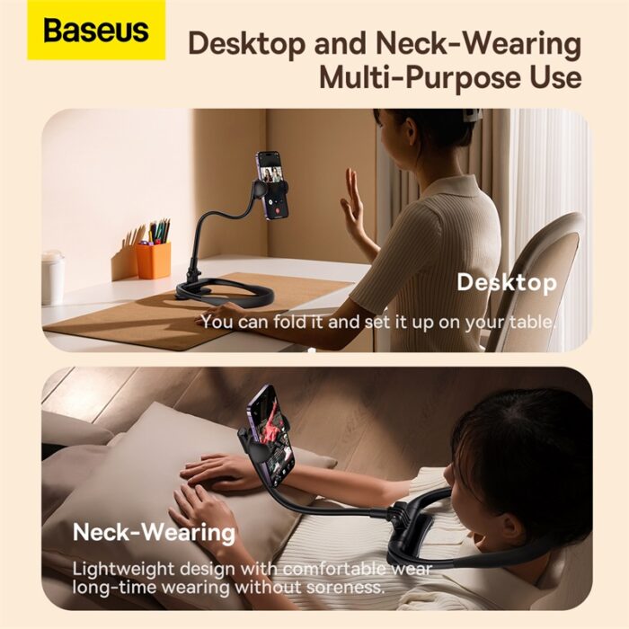 Baseus ComfortJoy Series Neck Phone Holder – Black - Image 7