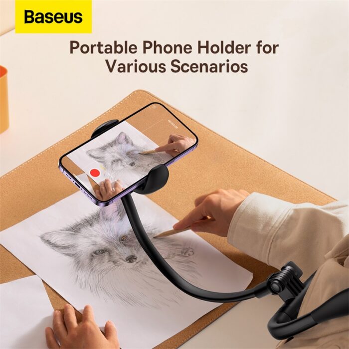 Baseus ComfortJoy Series Neck Phone Holder – Black - Image 6