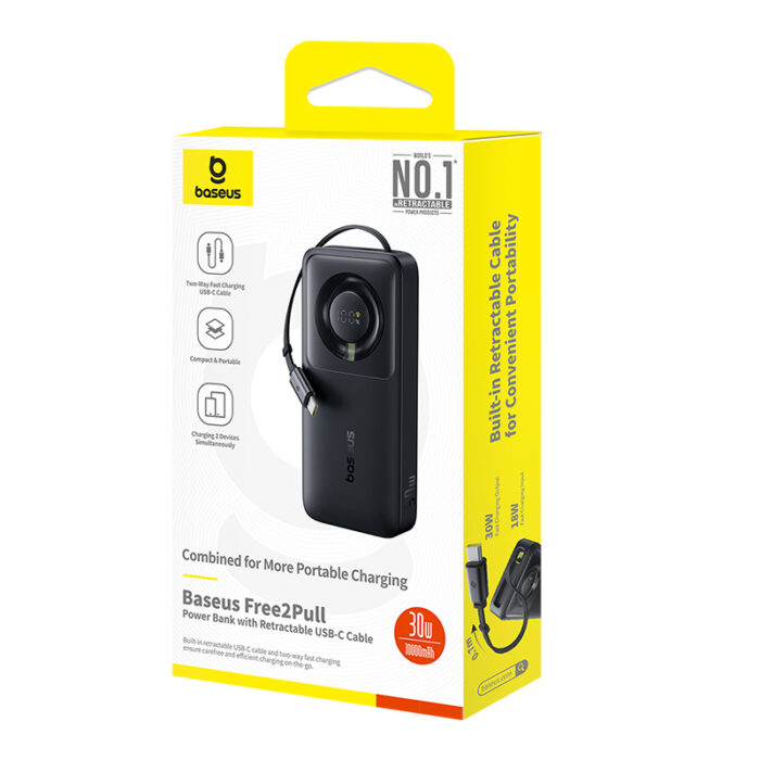 Baseus 10000mAh 30W Free2Pull Power Bank - Image 3
