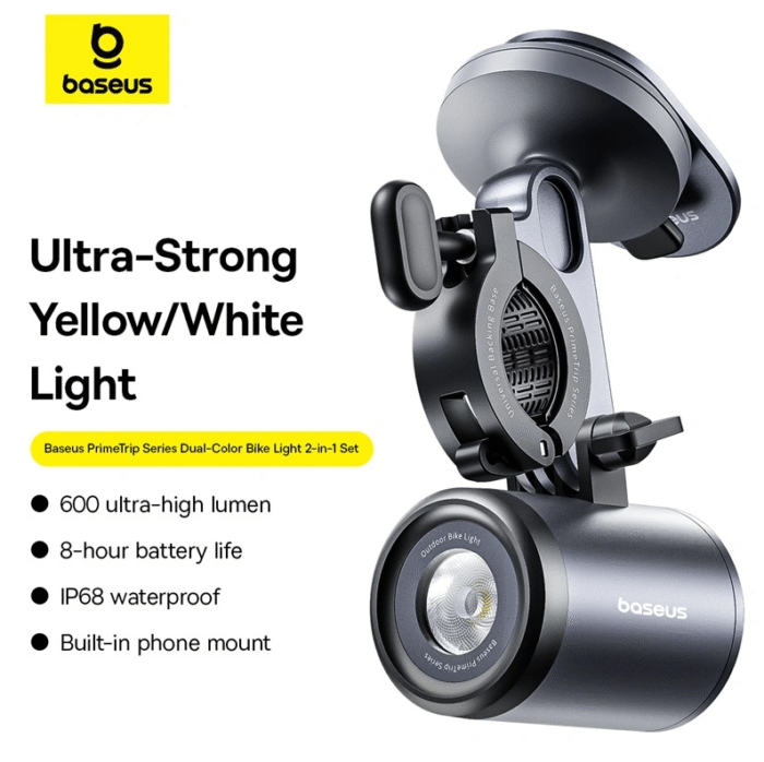 Baseus Metal PrimeTrip Series Dual-Colour Bike Light 2-in-1 Set - Image 10