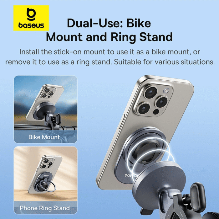 Baseus Metal PrimeTrip Series Stick-on Type Bike Phone Mount Holder - Image 11