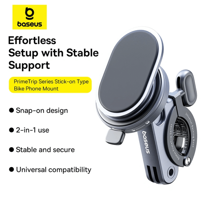 Baseus Metal PrimeTrip Series Stick-on Type Bike Phone Mount Holder - Image 9