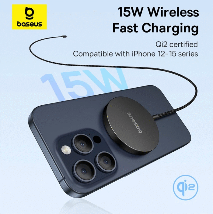 Baseus Qi2 15W Simple Mini4 Air Magnetic Wireless Charger - Image 8