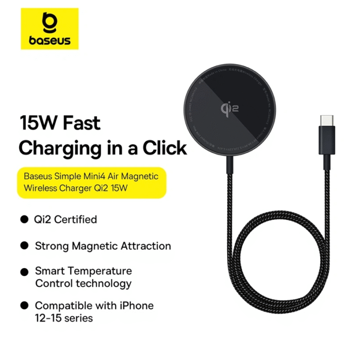 Baseus Qi2 15W Simple Mini4 Air Magnetic Wireless Charger - Image 6