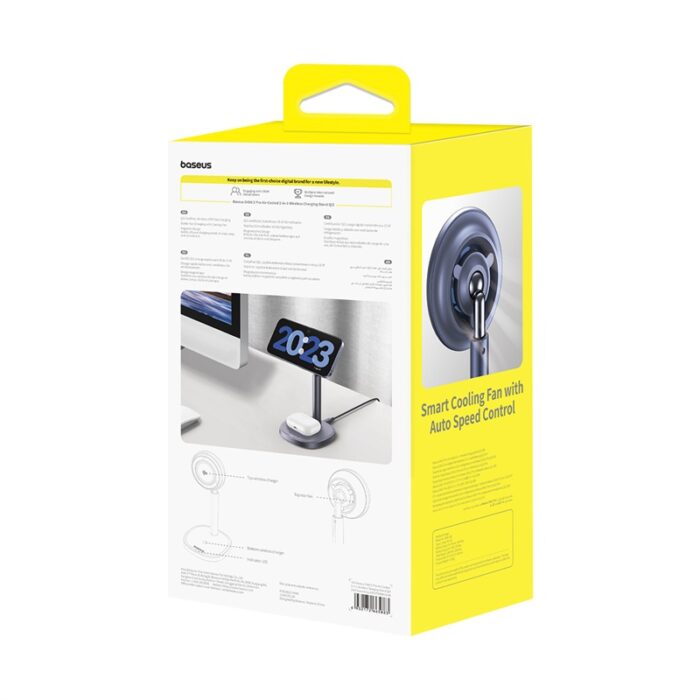 Baseus Qi2 20W Orbit 2 Pro Air-Cooled 2-in-1 Wireless Charging Stand - Image 2