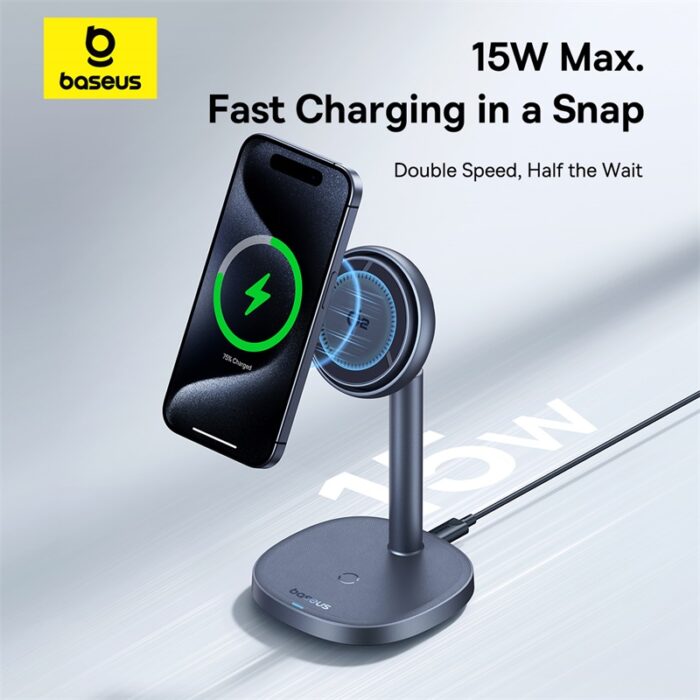Baseus Qi2 20W Orbit 2 Pro Air-Cooled 2-in-1 Wireless Charging Stand - Image 5