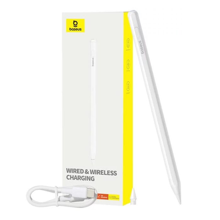 Baseus Smooth Writing 2 Series Dual Charging Stylus Active Wired and Wireless Version – Moon White - Image 2