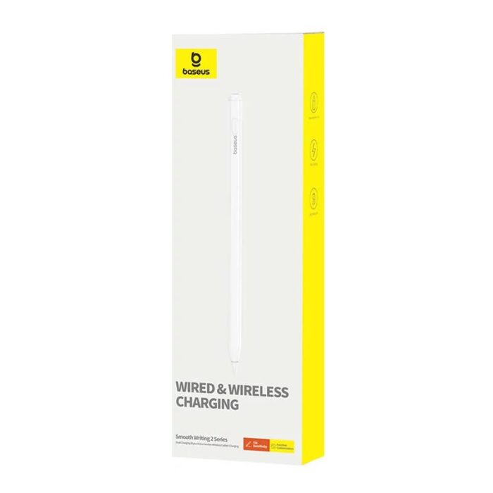 Baseus Smooth Writing 2 Series Dual Charging Stylus Active Wired and Wireless Version – Moon White - Image 3