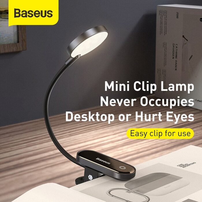 Baseus Comfort Reading Mini Clip Lamp Dark Gray – DGRAD-0G - Image 2