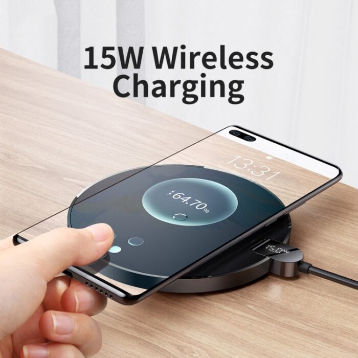 Baseus 15W Digital LED Display Gen 2 Wireless Charger Black – CCED000001 - Image 3