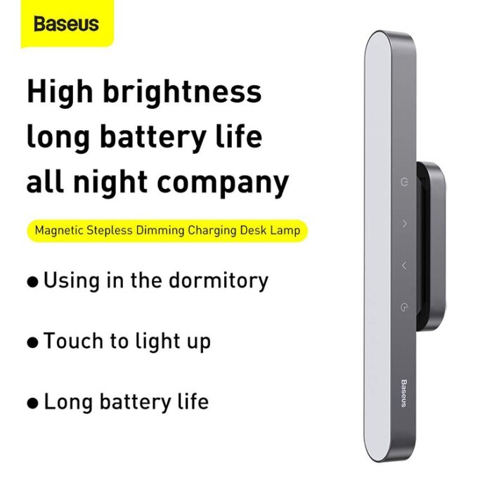 Baseus Magnetic Stepless Dimming Charging Desk Lamp Gray – DGXC-C0G - Image 2