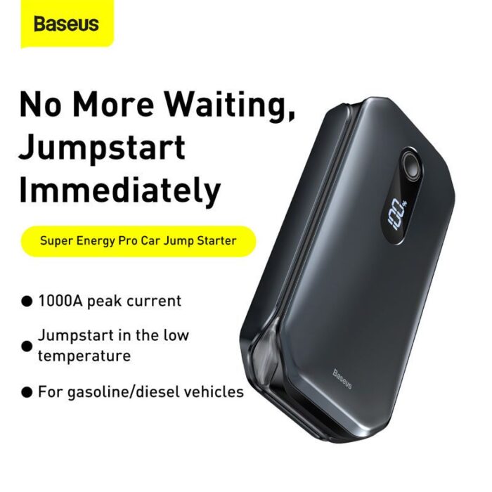 Baseus 1000A – 600A Car Jump Starter Booster Power Bank 12000 mAh 12 V - Image 4