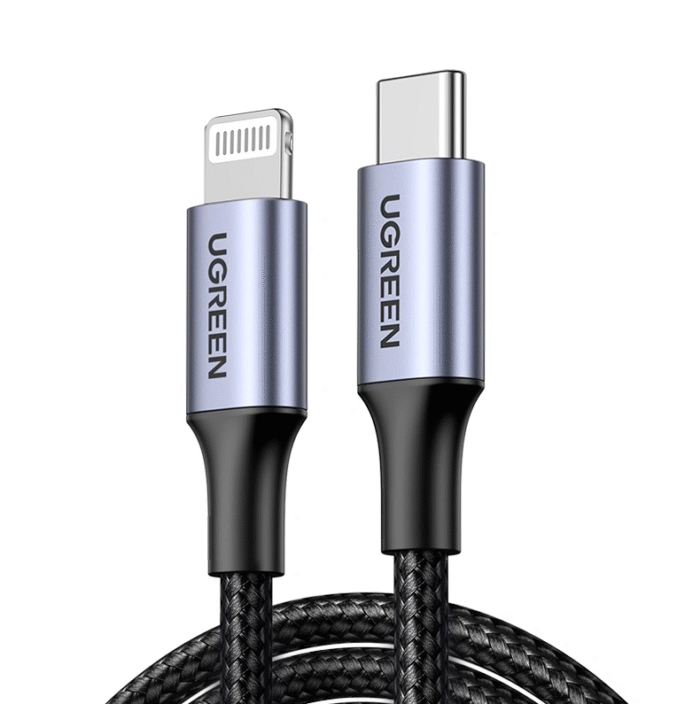 UGREEN 1 Meter MFI Certified Type-C to Lightning Aluminum Shell Braided Cable – US304 - 60759