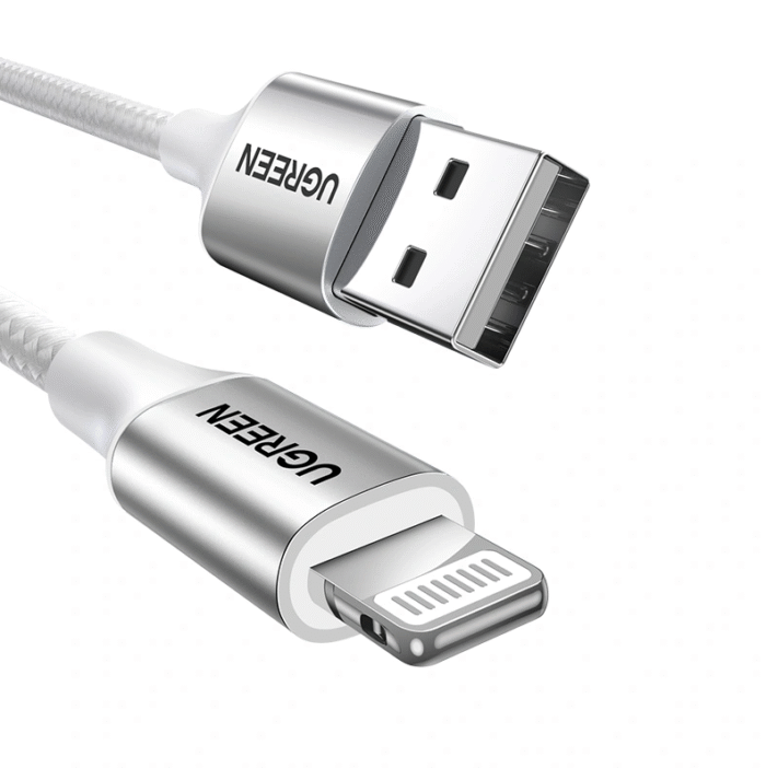 UGREEN 1 Meter USB to Lightning Alu Case – MFI Certified Braided Lightning Cable – US199 - 60161