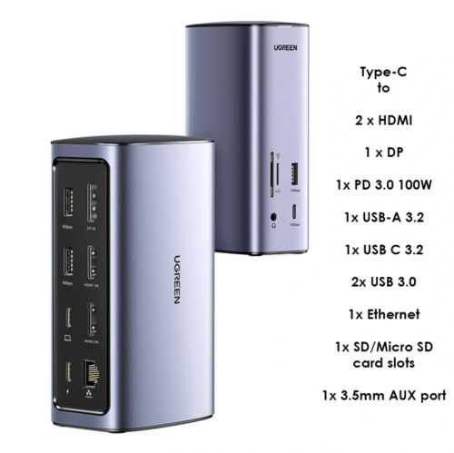 UGREEN 12 in 1 Type-C Multifunction Docking Station Pro – CM555 90325 - 90325