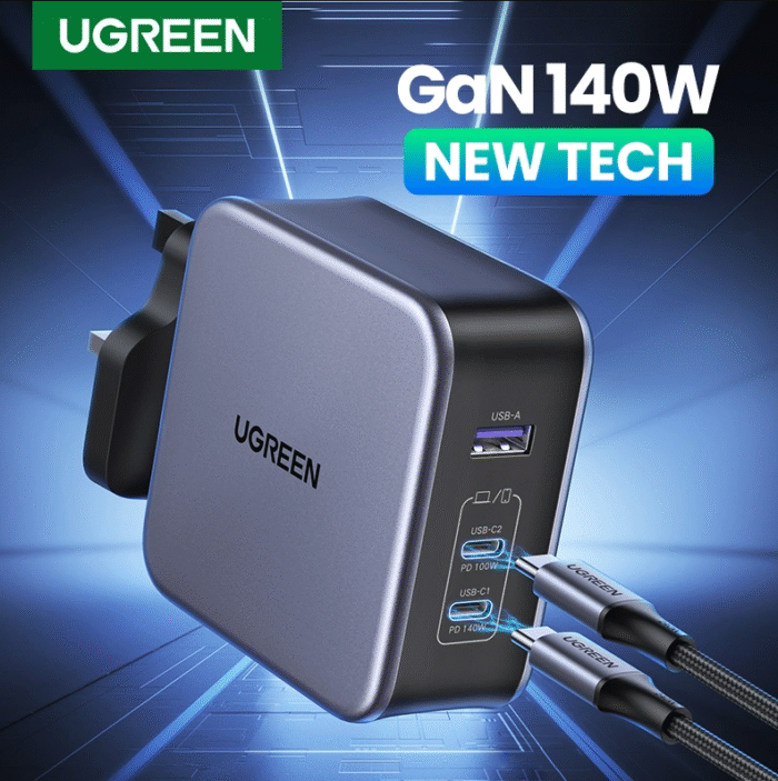 UGREEN 140W GaN Fast Charger with Type-C to Type-C 1.5Meter Cable – CD289 - 90322 - Image 8