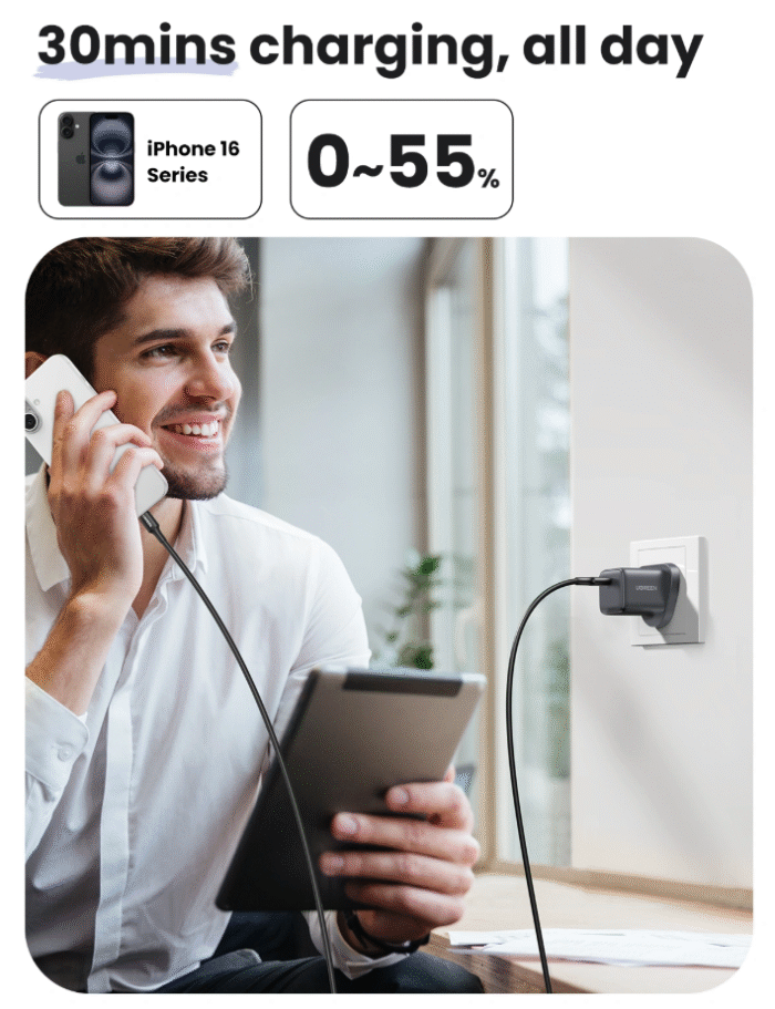 UGREEN 30W Type-C GaN Fast Charger UK – X513 - 55532 - Image 3