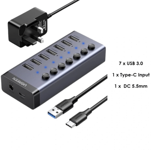 UGREEN USB 3.0 * 7-Port Hub (UK) – CM481 - 90306