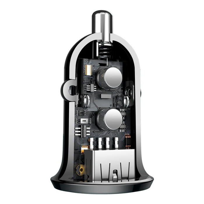 Baseus Car Charger 4.8A Grain Pro Dual USB Black-CCALLP-01 - Image 4