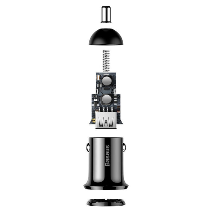 Baseus Car Charger 4.8A Grain Pro Dual USB Black-CCALLP-01 - Image 2
