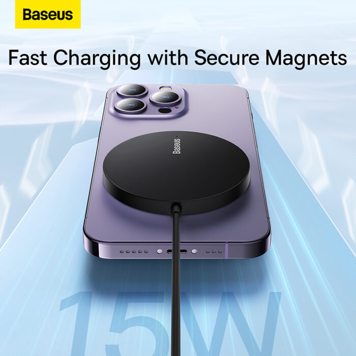 Baseus Simple Mini 3 Magnetic Wireless Charger Suit for iPhone 12/13/14/15 Black - Image 8