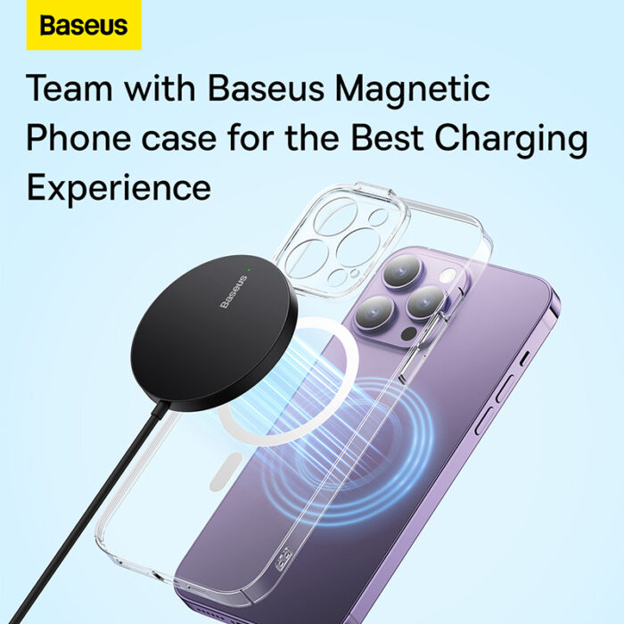 Baseus Simple Mini 3 Magnetic Wireless Charger Suit for iPhone 12/13/14/15 Black - Image 6